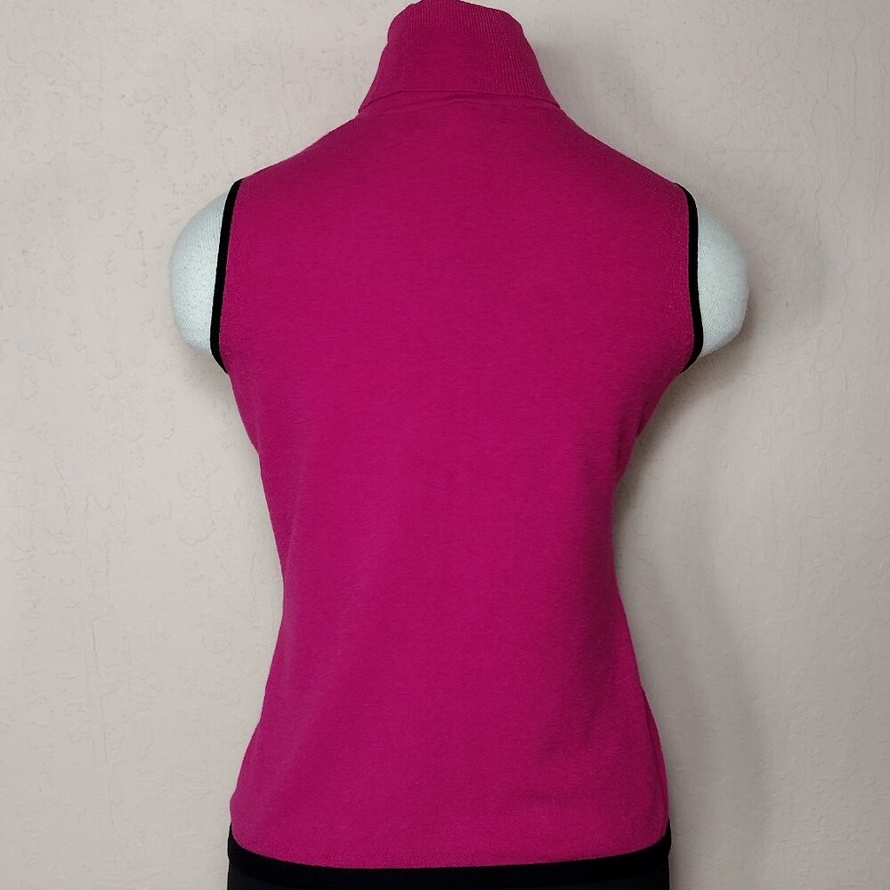 Sleeveless Turtleneck Asymmetric Patchwork Sweater - image 5